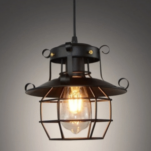 EmberForge Vintage Cage Pendant Light